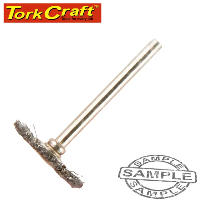 TORK CRAFT MINI CARBON STEEL BRUSH 19.1MM WHEEL 3.2MM SHANK TC08358