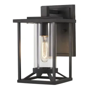 Trescott 12 in. Outdoor Wall Lantern Black Finish