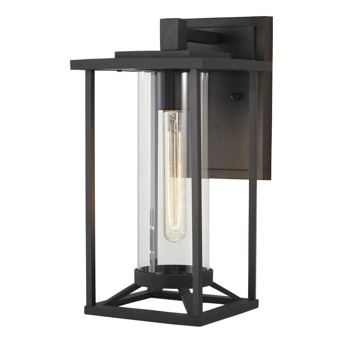 Trescott 17 in. Outdoor Wall Lantern Black Finish