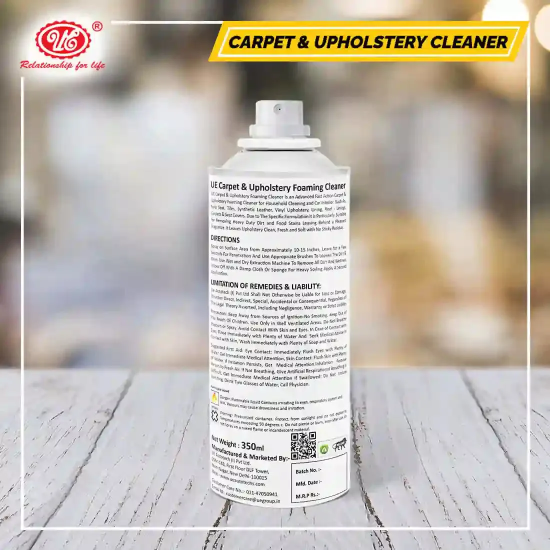 UE Autotech Carpet Stain Remover 500 ml | Removes Even Stubborn Stains and Odours | For Home, Car Carpets and Upholstery