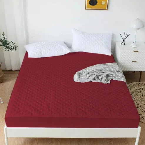 Ultrasonic Microfiber Waterproof Mattress Cover -  Maroon