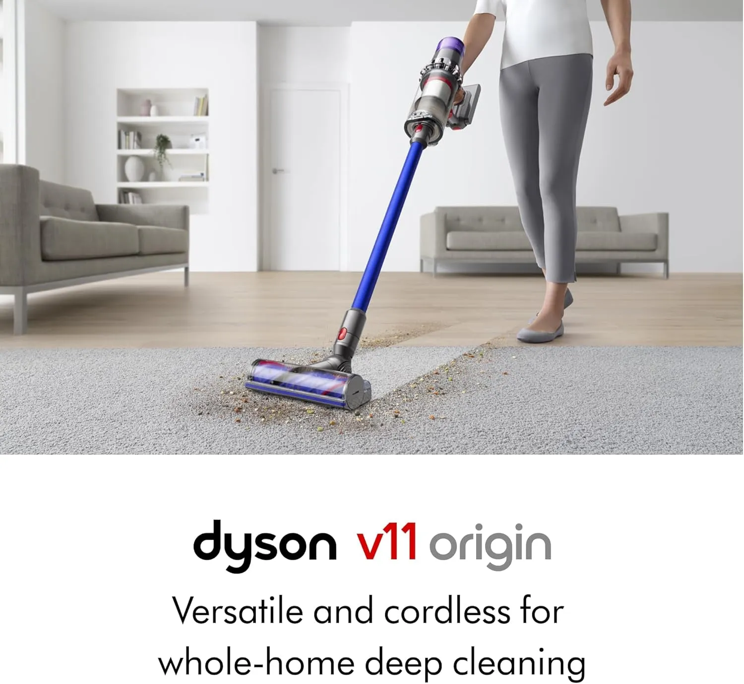 V11 Origin Cordless Vacuum, Nickel/Blue