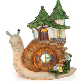 VP Home Charming Snail Cottage Solar Powered LED Outdoor Decor Garden