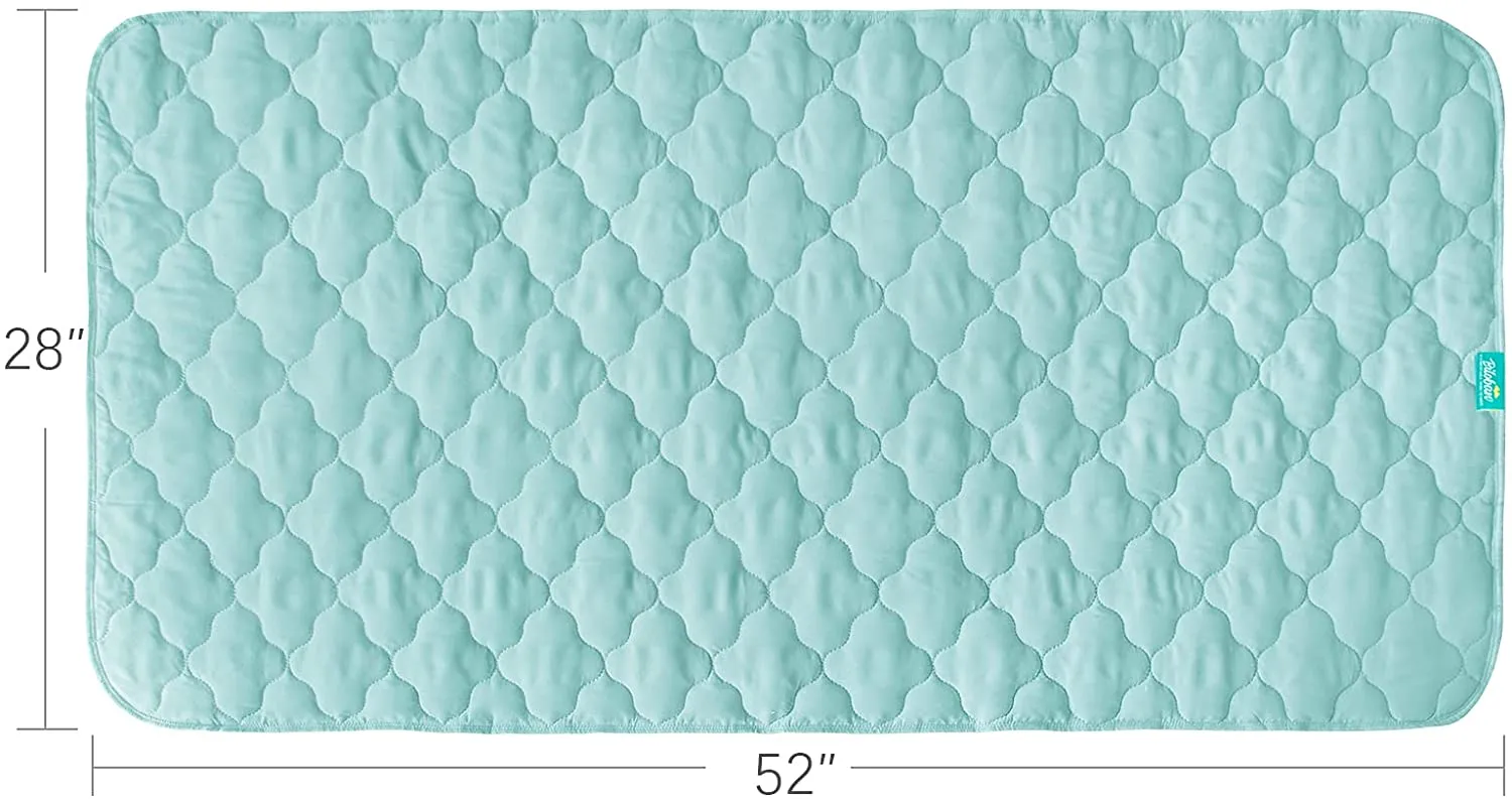 Waterproof Crib Mattress Protector Pad | Bed Pad Mat - 52" x 28", Anti Slip & Durable, Aqua