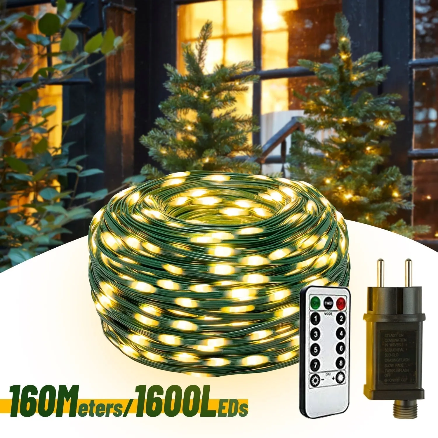 Waterproof LED Garland: 60M-160M Fairy String Lights for Gazebo and Festive Occasions