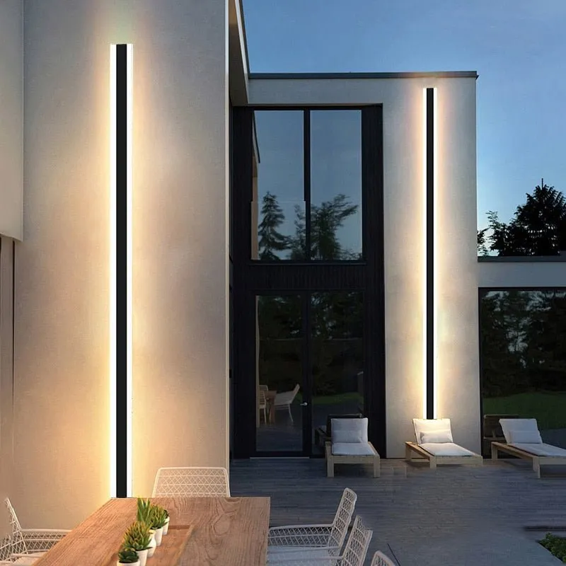 Waterproof Long Outdoor IP65 Wall Lamp LED For Garden Villa Porch Wall Sconce