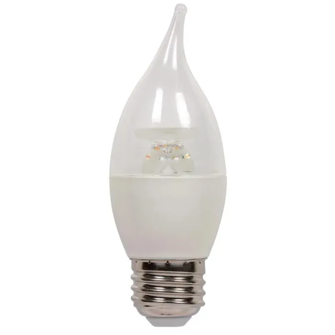 Westinghouse 4320300 7 Watt LED CA13 Decorative Dimmable - 2700 Kelvin - Warm White - 500 Lumens - E26-Medium Base - 120 Volt - Card