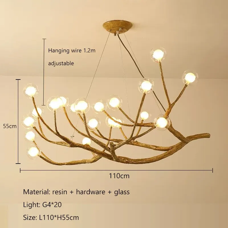 Wooden Twigs Chandelier - Elegant Lighting for any Space