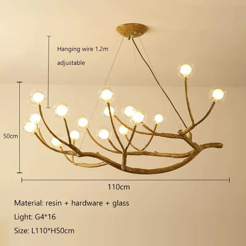 Wooden Twigs Chandelier - Elegant Lighting for any Space