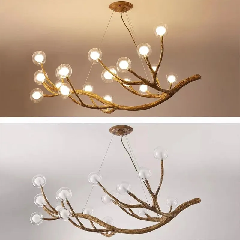 Wooden Twigs Chandelier - Elegant Lighting for any Space