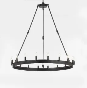 Wrought Iron Vintage Barn Metal Castile One Tier Chandelier Chandeliers Industrial Loft Rustic Lighting W 38" H 40" - G7-3428/18