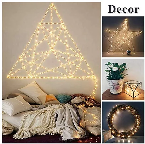 XERGY Battery Powered Copper Wire LED String Fairy Lights for Decoration, Diwali, Christmas Tree Decoration Lights Festival Rice Ferry Light - 10 Meter 100 LED's - Warm White